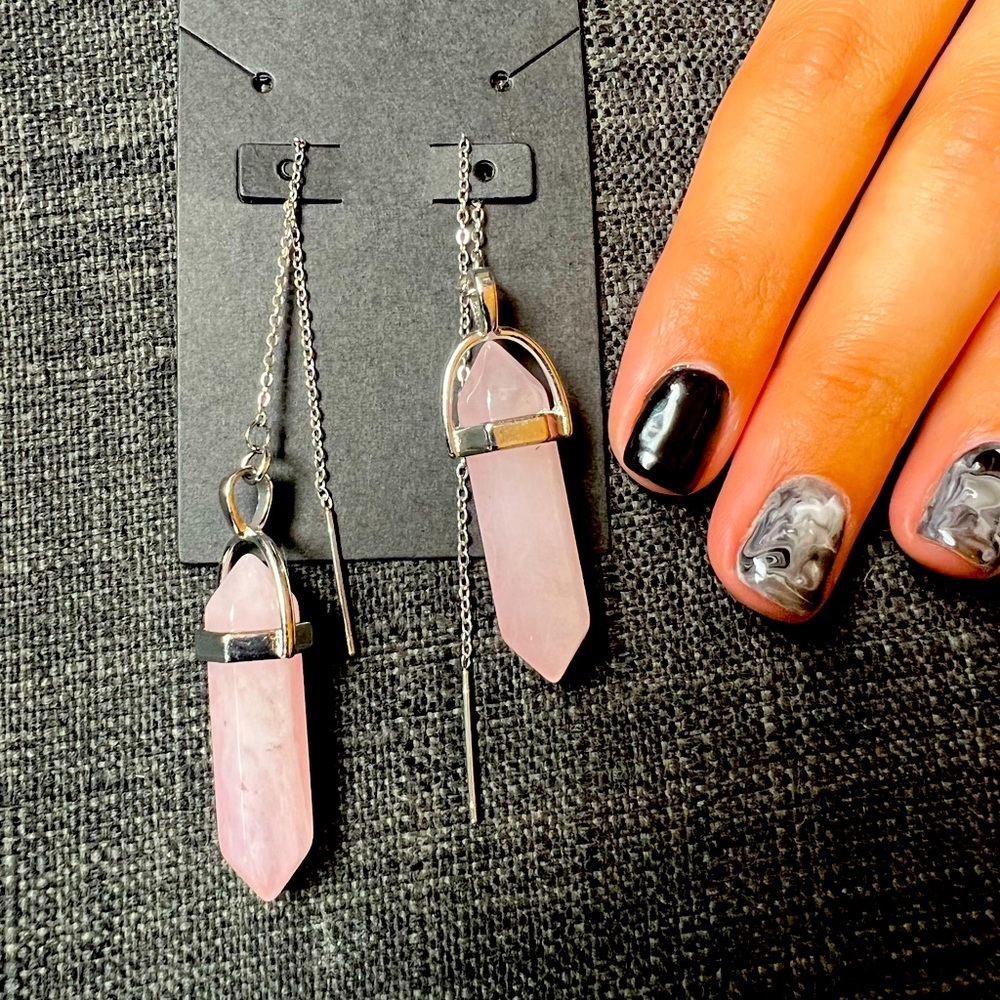 Rose quartz earrings